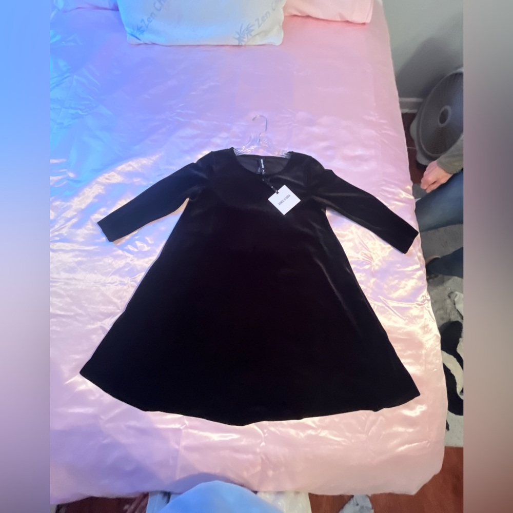 agnes and dora black velvetet swing tunic